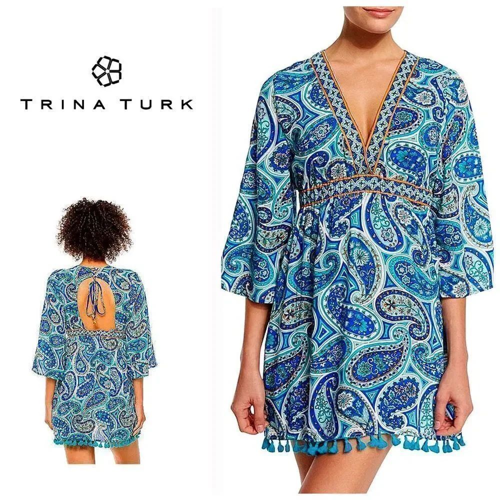 New. Turk Cover Up Provence Paisley Pool Tunic